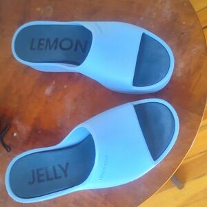 Lemon Jelly Slide Sandals in baby blue